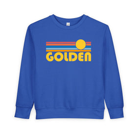 Golden, Colorado Toddler Sweatshirt - Retro Sun Golden Toddler Crewneck Sweatshirt