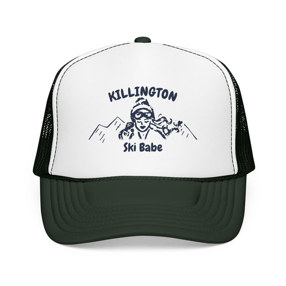 Killington, Vermont Ski Babe Trucker Hat — Foam Mesh Cap
