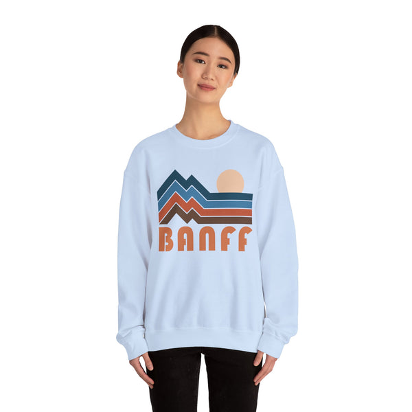 Banff, Canada Sweatshirt Retro Mountains, Banff Unisex Graphic Crewneck