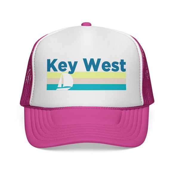 Key West, Florida Retro Sailboat Trucker Hat
