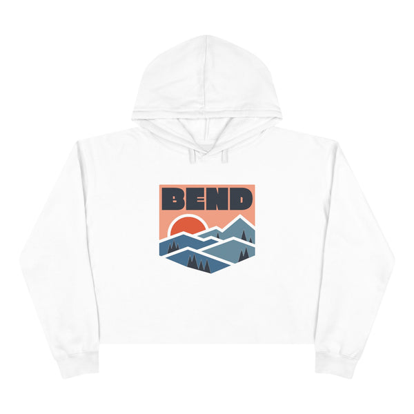 Women's Bend, Oregon Crop Hoodie - Premium Mountain Crop Sweatshirt