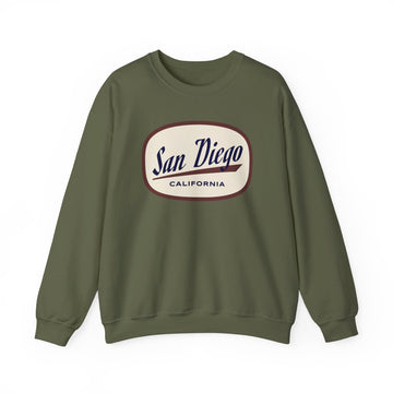 Buy military-green San Diego, California Sweatshirt - Unisex Retro Crewneck San Diego Sweatshirt