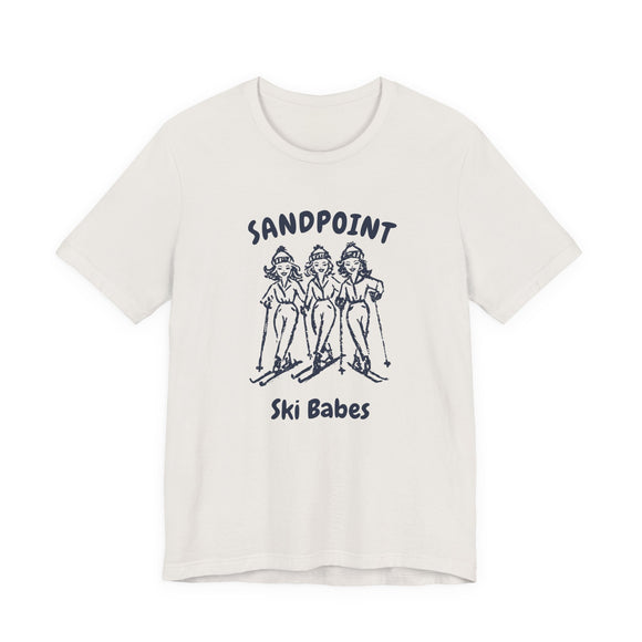 Sandpoint, Idaho Ski Babes T‑Shirt — Retro Skiing Graphic Tee