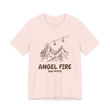 Buy soft-pink Angel Fire, New Mexico Mountain T-Shirt — Vintage Gondola Ski Mountain Tee