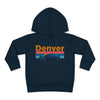 Denver Toddler Hoodie - Retro Mountain Sun Unisex Denver Toddler Sweatshirt