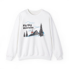 Big Sky, Montana Sweatshirt - Unisex Retro Ski Mountain Gondola Big Sky Sweatshirt