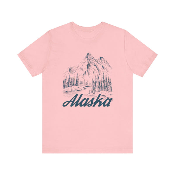 Alaska Graphic Tee - Mountain Illustration Alaska T Shirt