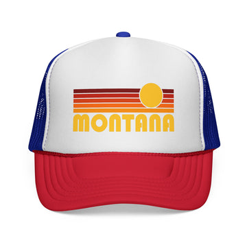 Montana Retro Sun Trucker Hat - Vintage Style Montana Cap