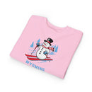 Wyoming Toddler Sweatshirt - Skiing Snowman Wyoming Toddler Crewneck Sweatshirt-16
