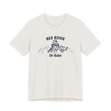 Buy vintage-white Red River, New Mexico Ski Babe T‑Shirt - Retro Skiing Graphic Tee