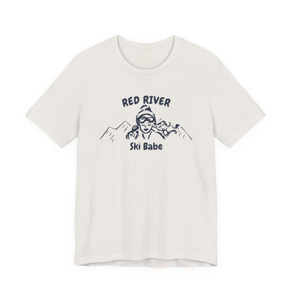 Red River, New Mexico Ski Babe T‑Shirt - Retro Skiing Graphic Tee