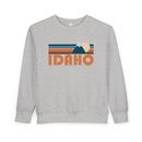 Idaho Toddler Sweatshirt - Retro Mountain Idaho Toddler Crewneck Sweatshirt-2
