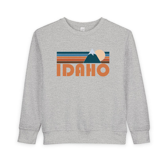 Idaho Toddler Sweatshirt - Retro Mountain Idaho Toddler Crewneck Sweatshirt