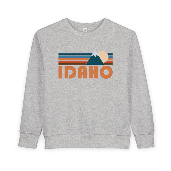 Idaho Toddler Sweatshirt - Retro Mountain Idaho Toddler Crewneck Sweatshirt