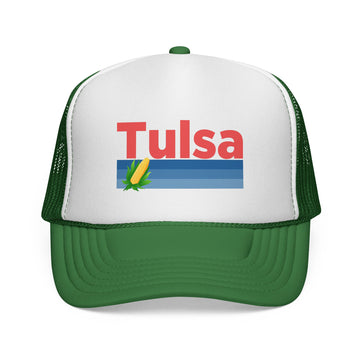 Buy green Tulsa, Oklahoma Retro Corn and Farm Trucker Hat
