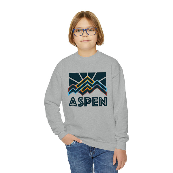 Aspen, Colorado Youth Sweatshirt - Unisex Kid's Aspen Crewneck Sweatshirt