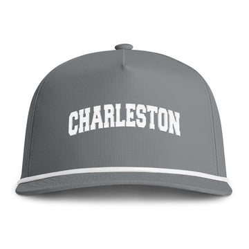 Buy granite Charleston, South Carolina Embroidered Rope Hat - Vintage Sunwashed Rope Cap, Comfort Colors