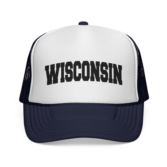 Wisconsin Retro Collegiate Style Trucker Hat