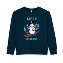 Aspen, Colorado Toddler Sweatshirt - Skiing Snowman Aspen Toddler Crewneck Sweatshirt-3
