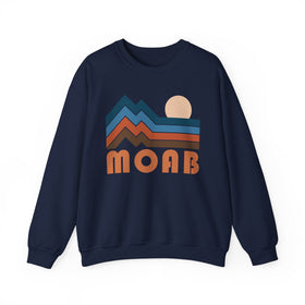 Buy navy Moab, Utah Sweatshirt Retro Mountains, Moab Unisex Graphic Crewneck
