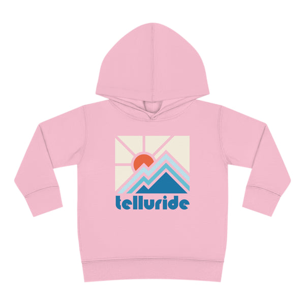 Telluride, Colorado Toddler Hoodie - Minimal Style Unisex Telluride Toddler Sweatshirt