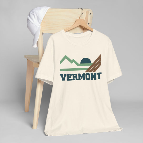 Vermont Retro Mountains Sunset T-Shirt | Vintage Vermont Tee