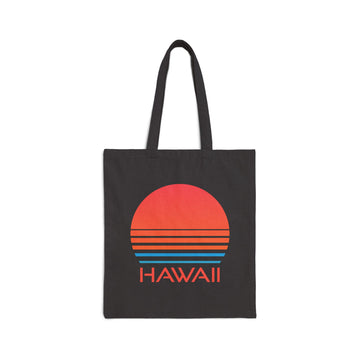 Hawaii Cotton Canvas Hawaii Tote Bag - Retro 80s - 0