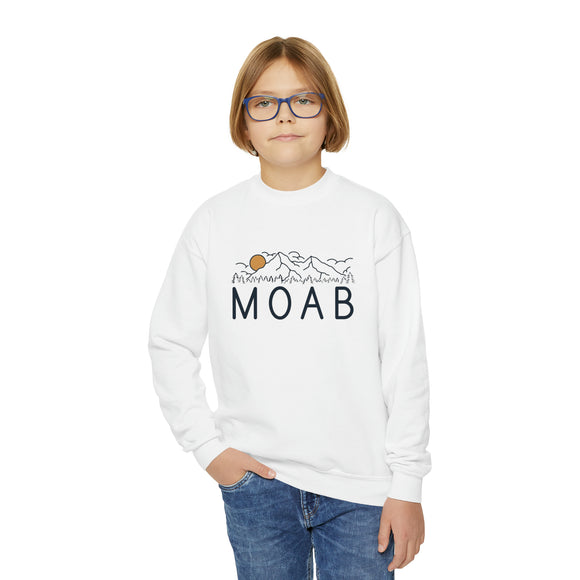 Moab, Utah Youth Sweatshirt - Unisex Kid's Moab Crewneck Sweatshirt