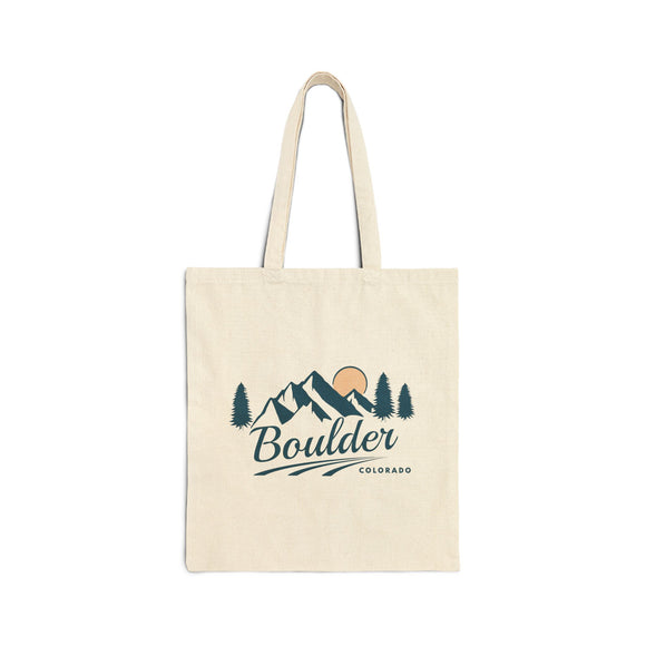 Boulder, Colorado Cotton Canvas Tote Bag - 15" x 16"