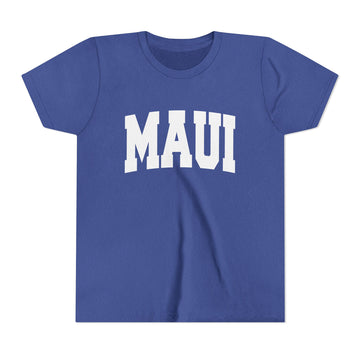 Buy heather-true-royal Maui, Hawaii Youth Graphic Tee - Kids Maui T Shirt