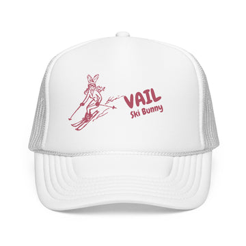 Buy white Vail, Colorado Ski Bunny Foam Trucker Hat
