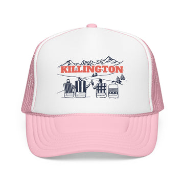 Buy light-pink-white Killington, Vermont Après-ski Trucker Hat — Foam Mesh Cap