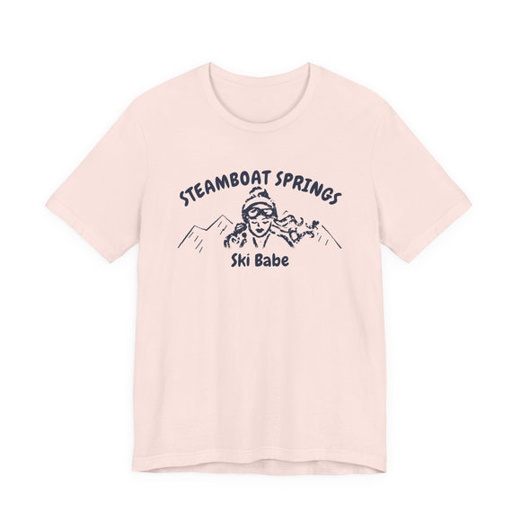 Steamboat Springs, Colorado Ski Babe T‑Shirt - Retro Skiing Graphic Tee