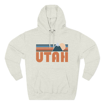 Buy oatmeal-heather Utah Hoodie - Retro Mountain Unisex Sweatshirt
