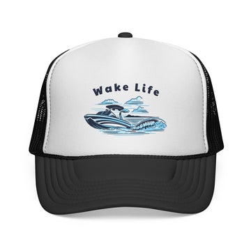 Wake Life Wakeboard Boat Trucker Hat - 0
