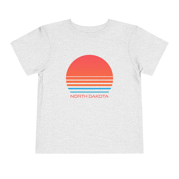 North Dakota Toddler T-Shirt - Retro 80s Unisex Toddler North Dakota Shirt