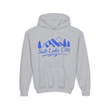 Retro Salt Lake City, Utah Youth Hoodie - Mountain Salt Lake City, Utah Kids Sweatshirt, Cute Salt Lake City, Utah Children's Pullover - 0
