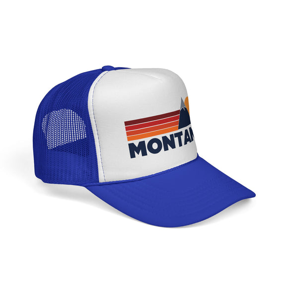 Montana Retro Mountains Trucker Hat - Vintage Style Montana Cap