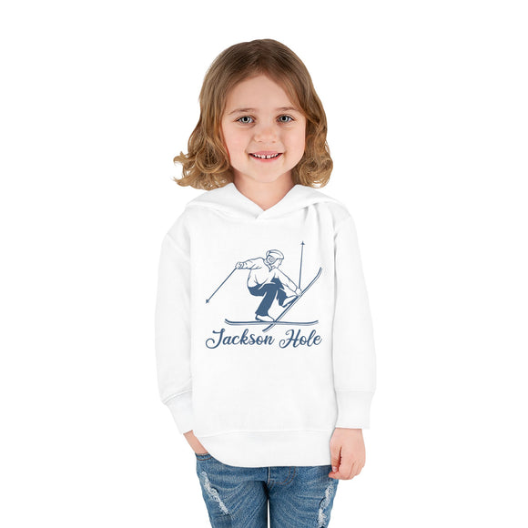 Jackson Hole, Wyoming Toddler Hoodie - Unisex Jackson Hole Vintage Skiing Sweatshirt