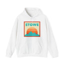 Stowe, Vermont Mountain Sun Hoodie - Unisex Hooded Sweatshirt, Travel Sweatshirt, Sunset-4