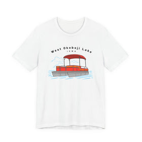 West Okoboji Lake, Iowa T Shirt - Pontoon Boat Tee