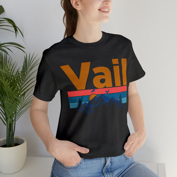 Vail, Colorado Shirt - Mountain Sunset Unisex Vail T-Shirt