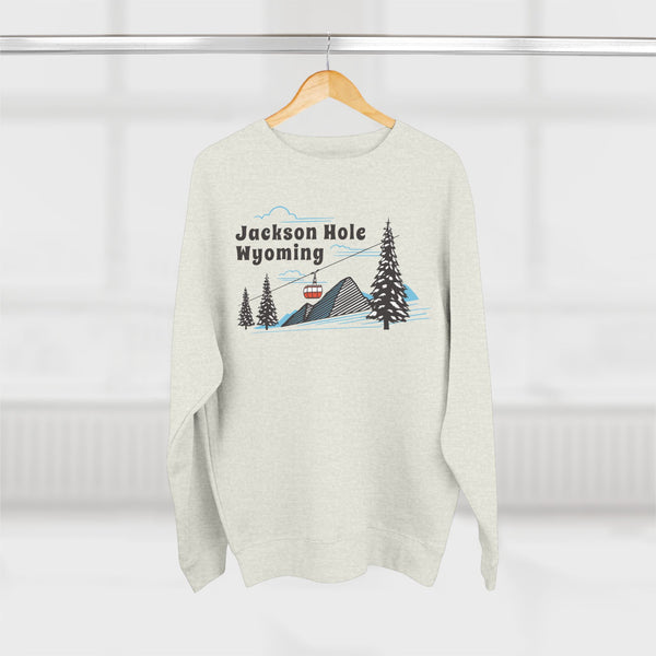 Premium Jackson Hole, Wyoming Sweatshirt Unisex Crewneck, Premium Sweatshirt, Crewneck Jumper, Ski Resort Apparel