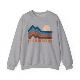Steamboat, Colorado Sweatshirt Retro Mountains, Steamboat Unisex Graphic Crewneck - 0