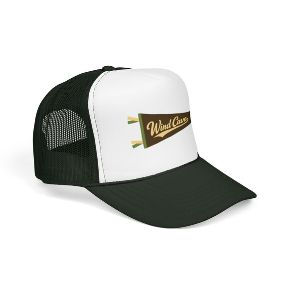 Wind Cave National Park Pennant Trucker Hat — Vintage Foam Mesh Cap