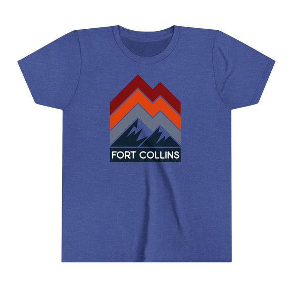 Fort Collins, Colorado Youth Shirt - Retro Mountain Fort Collins Kid's T-Shirt
