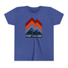Fort Collins, Colorado Youth Shirt - Retro Mountain Fort Collins Kid's T-Shirt