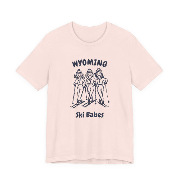 Wyoming Ski Babes T‑Shirt — Retro Skiing Graphic Tee
