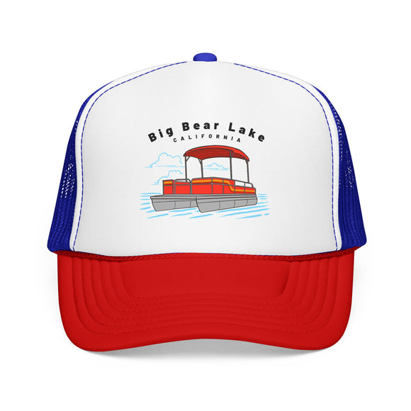 Big Bear Lake, California Trucker Hat - Pontoon Boat