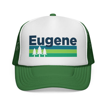Eugene, Oregon Retro Trees Trucker Hat - Vintage Style Eugene Cap - 0